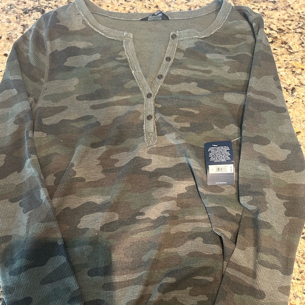 Lucky Brand Camo long sleeve/ new with tags!!